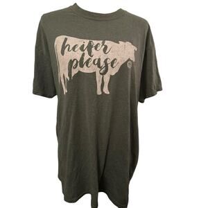 Girlie Girl Originals "Heifer Please" Short Sleeve Shirt, Size Large